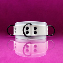 PVC D-Ring Collar - White