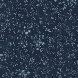 8852-77 FLOWERS OF PROVENCE TONAL AZUL OSCURO