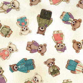 DDC12283 BEAR FAMILY PORTRAITS OSOS FONDO BEIGE