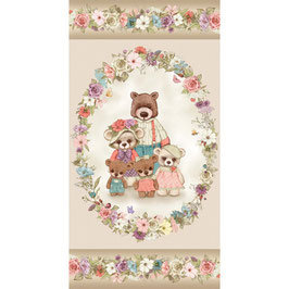 DDC12290 BEAR FAMILY PORTRAITS PANEL FAMILIA DE OSOS GRANDE