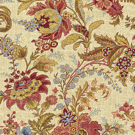 13135-71 FRENCH COTTAGE ESTAMPADO FLORAL FONDO CREMA