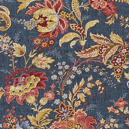 13135-55 FRENCH COTTAGE ESTAMPADO FLORAL FONDO AZUL