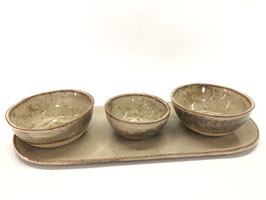 Hapjes set Speckled Brown Cream