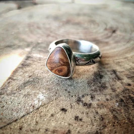BAGUE ARGENT/CERISIER T.63