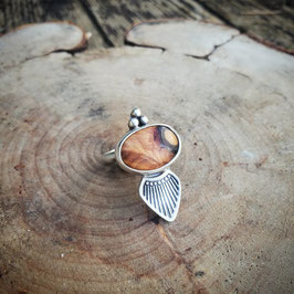 BAGUE PIN D'OREGON/ARGENT RÉGLABLE #1