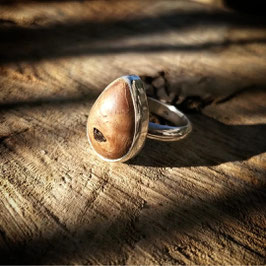 BAGUE T.61 ARGENT/RACINE DE CHÂTAIGNER
