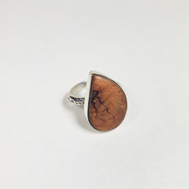 BAGUE ARGENT/PIN D'OREGON T.52