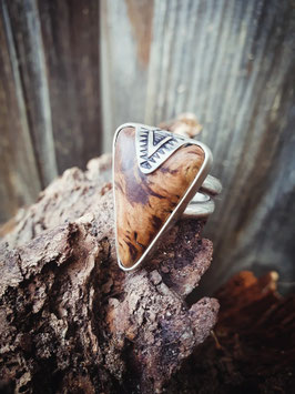 BAGUE ARGENT/OLIVIER T.58
