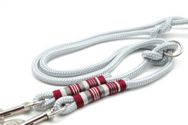 Hundeleine Tau Premium 8 mm Länge 2 m silber grau S