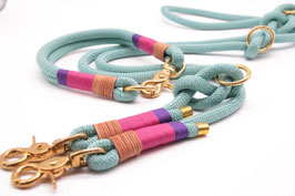 Set sea green Messing Halsband 37 oder 40 cm