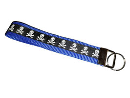 Schlüsselband Totenkopf / blau