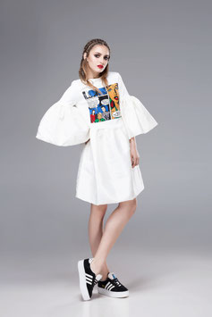 Popart patched dress