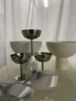 Teelichtschale/Blumenschale, silber, klein