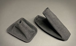 BMW E46 Schaltsack Handbremsmanschette in Alcantara 9002 Naht  in schwarz