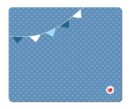 Schreibtischunterlage Mädchen oder Junge Wimpel BLAU abwischbar & rutschfest 60x50