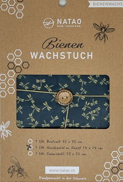 Bienenwachs Nussbeutel mit Knopf, Sujet Überraschung (14x24)