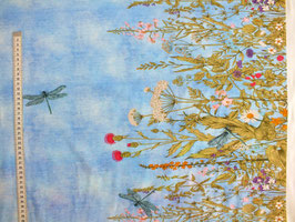 Jerseystoff Panelle mit Blumen