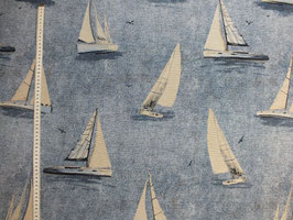 Dekostoff mit Segelschiffen