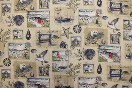 Patchworkstoff mit maritimen Motiven