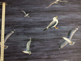 Dekostoff mit Möwen