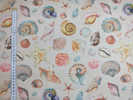 Dekostoff mit Muscheln