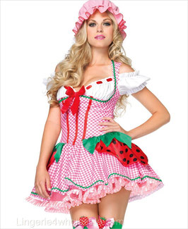 Sexy Costume Divisa Sexy Charlotte Vestito da Fragola con Cuffietta |LA-83788|