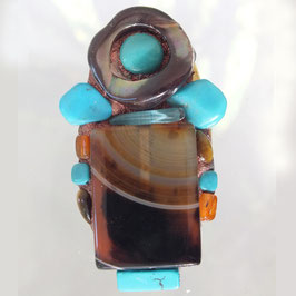 PENDANT TOTEM TURQUOISE CHOCOLAT