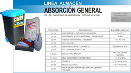 KLA100B KIT CONTROL DERRAMES LINEA ALMACEN 100 LTS CAPACIDAD DE ABSORCION