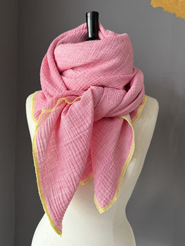 Musselin | pink meliert | neongelb