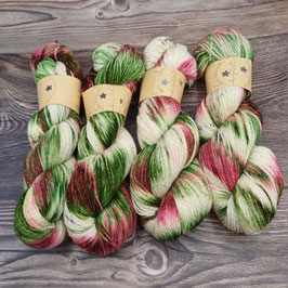 Goldglitzer Weihnachts-Sockengarn "WEIHNACHTSGURKE"