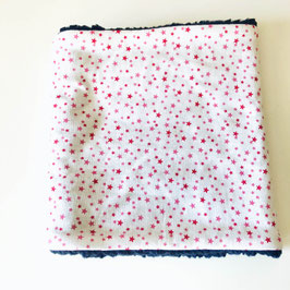 Snood enfant réversible marine étoiles rouges