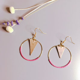 Boucles d'oreilles en cuir beige