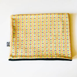Snood enfant réversible noir et jaune graphique