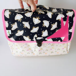 Cartable maternelle léger Rose fluo- oiseaux