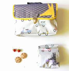 Cartable maternelle léger Noir et Blanc scooters