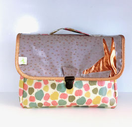 Cartable maternelle léger Gris cuivré frutti