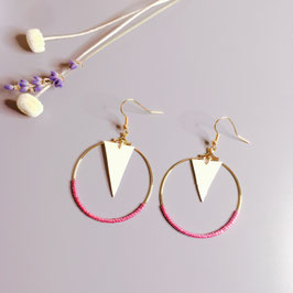 Boucles d'oreilles en cuir blanc