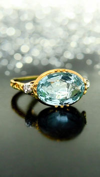 Georgian Aquamarine & Diamond Ring (circa 1820–1850)