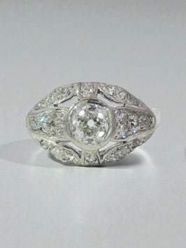 Art Deco Platinum Diamond Ring – 1920s