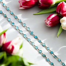 Art Deco blue Zircon “Opera” necklace, approx. 110 cm