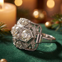 Platinum Diamond Ring – Edwardian to Early Art Deco Transition