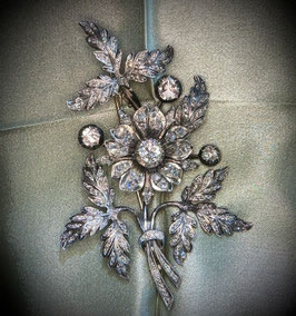 Diamond set Floral-spray Brooch