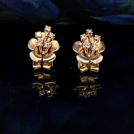 1940s Cherry Blossom Diamond Earclips