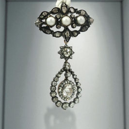 Early Victorian Diamond & Pearl Brooch, circa 1850
