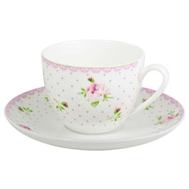 Tasse mit Untertasse Cottage Rose