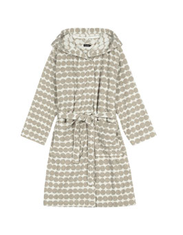 Marimekko Damen Bademantel mit einer Kapuze, Beige