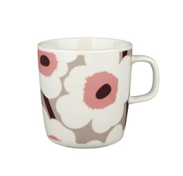 Marimekko Oiva / Unikko Mug 4 Dl, 2.5Dl, Weiß/rosa/beige