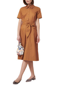 Tara Jarmon Kleid Retronie Brown Crisp Poplin Dress