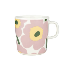 Marimekko Oiva/Unikko, Weiß, Rosa, Hellgelb, Grün, 400ml