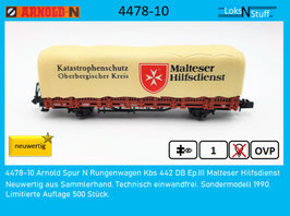 4478-10 Arnold Spur N Rungenwagen Kbs 442 DB Ep.III Malteser Hilfsdienst